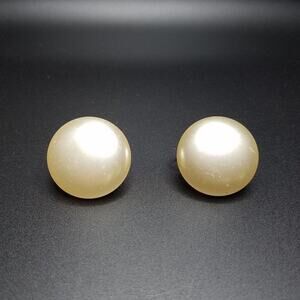Vintage Marvella Pearled Button Clip Vintage Earrings, 1 Inch, 1950s